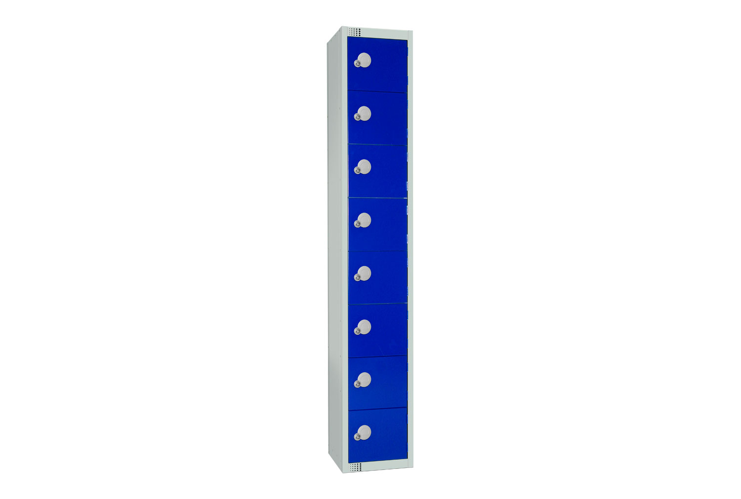 Elite Standard 8 Door Locker, 30wx30dx180h (cm), Hasp Lock, Blue