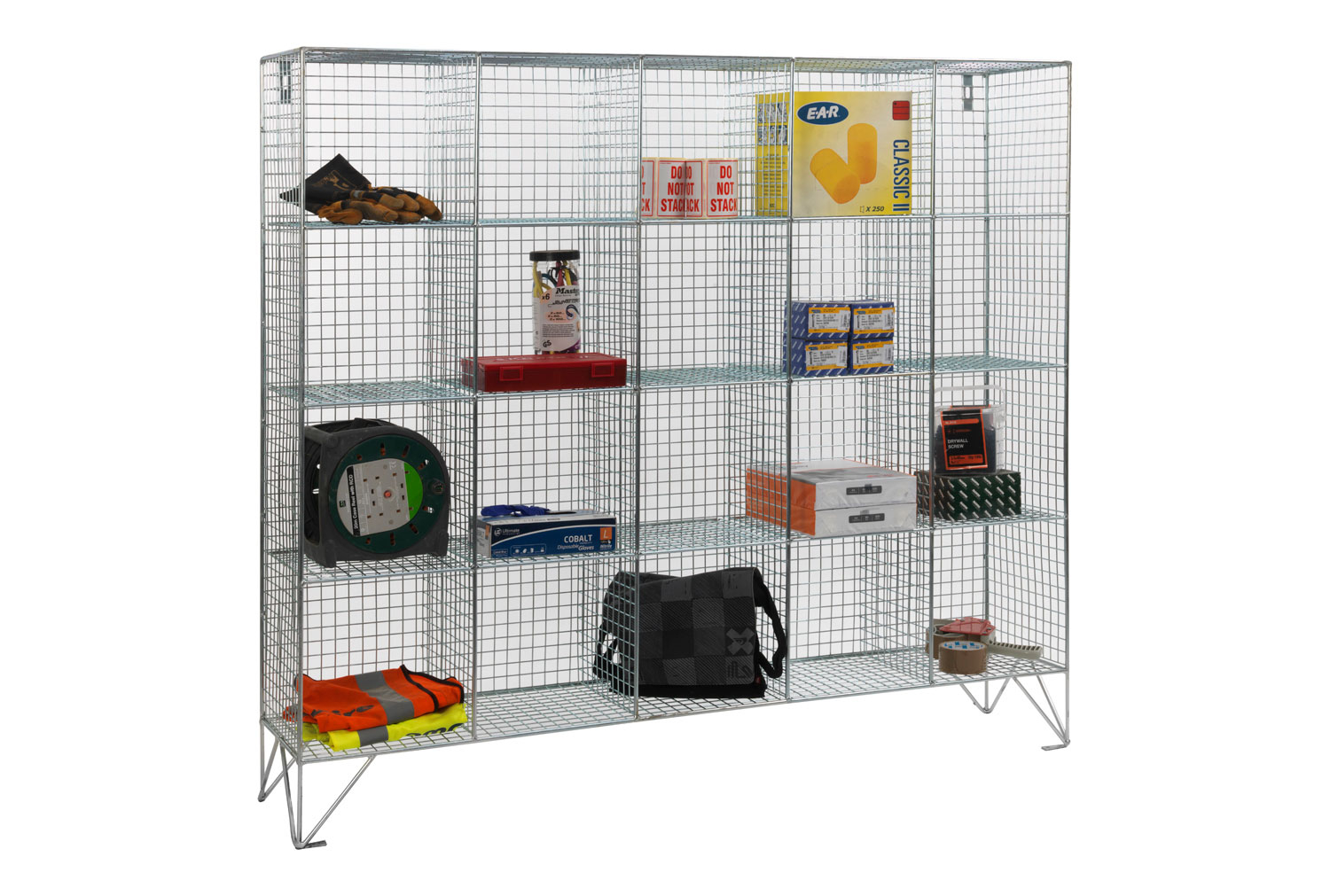 Express Delivery Premium 20 Multi Compartment Wire Mesh Lockers (Without Doors)