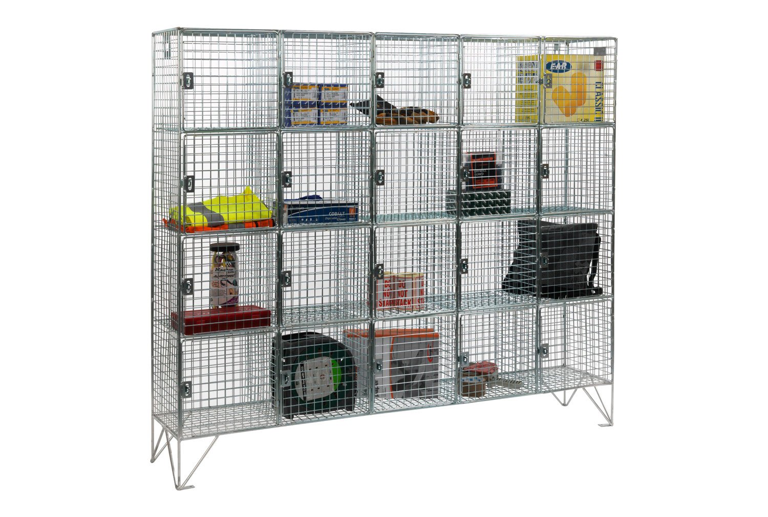 Express Delivery Premium 20 Multi Compartment Wire Mesh Lockers, 153wx31dx137h (cm)