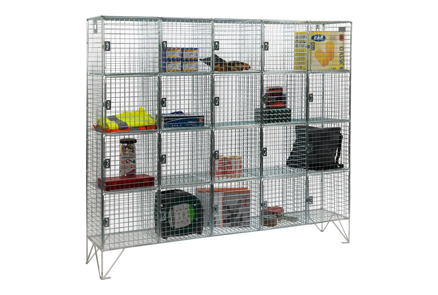 Express Delivery Premium 20 Multi Compartment Wire Mesh Lockers, 153wx46dx137h (cm)