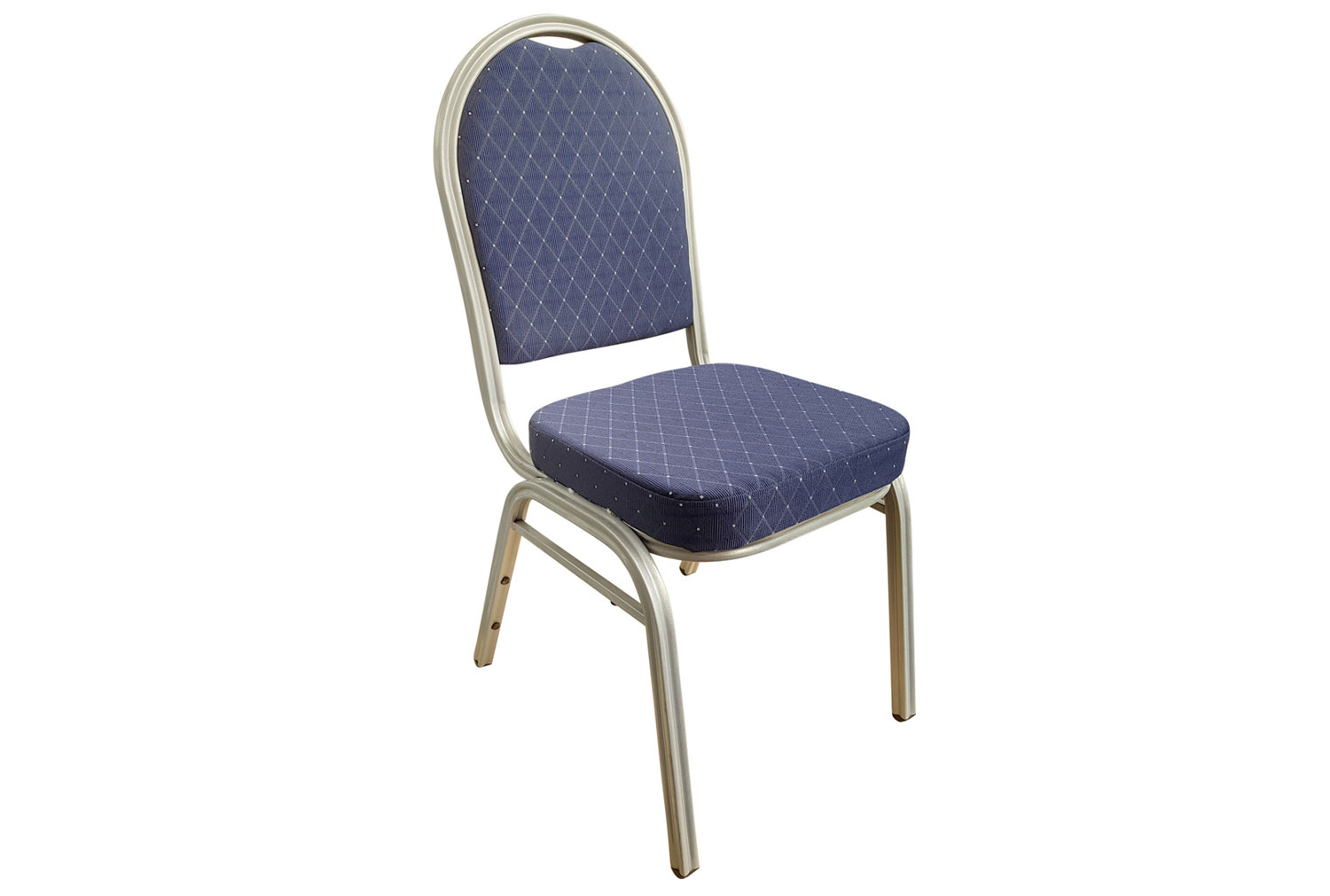 Qty 4 - Murad Steel Framed Banquet Office Chair (Silver Frame), Blue