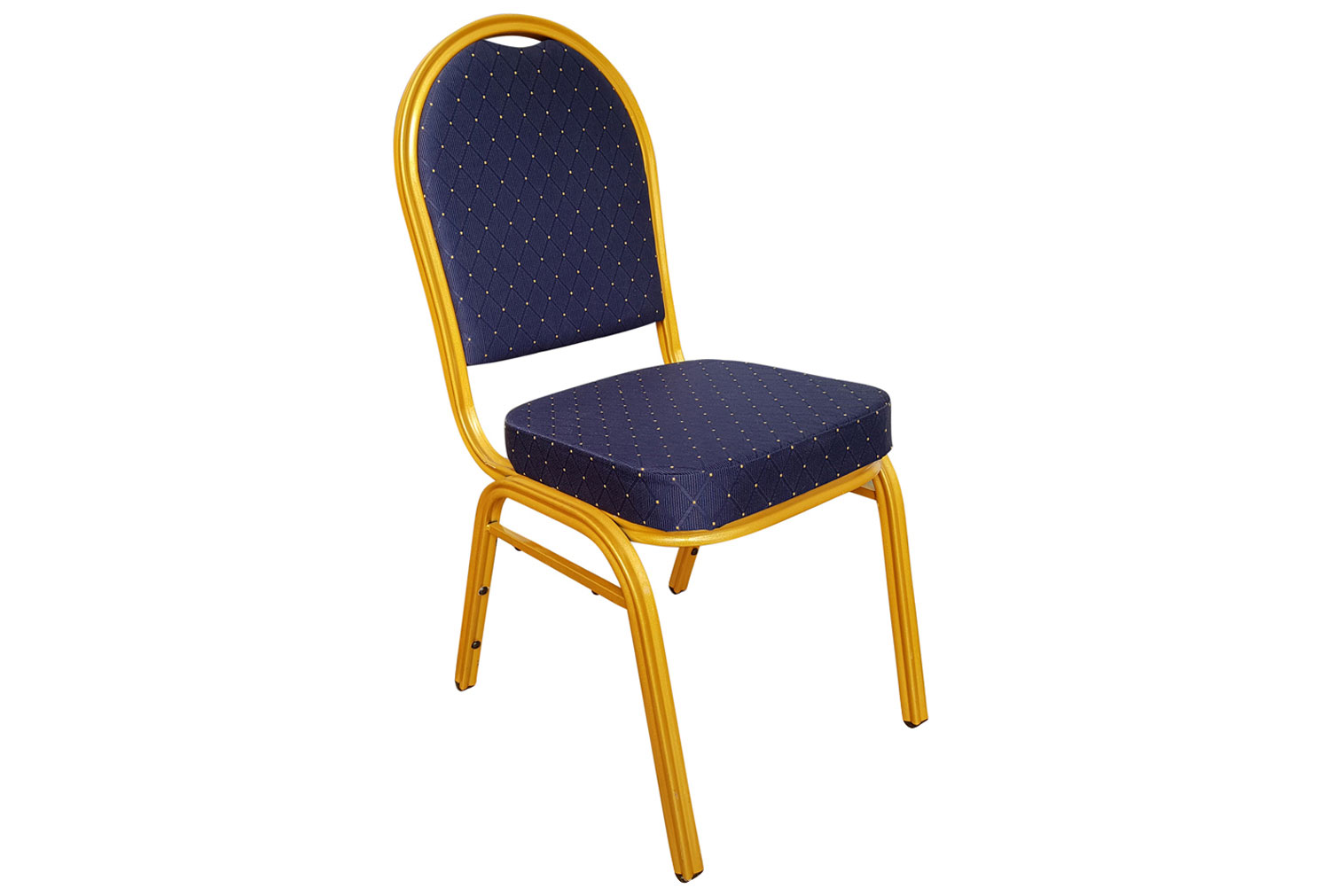 Qty 4 - Murad Steel Framed Banquet Office Chair (Gold Frame), Blue
