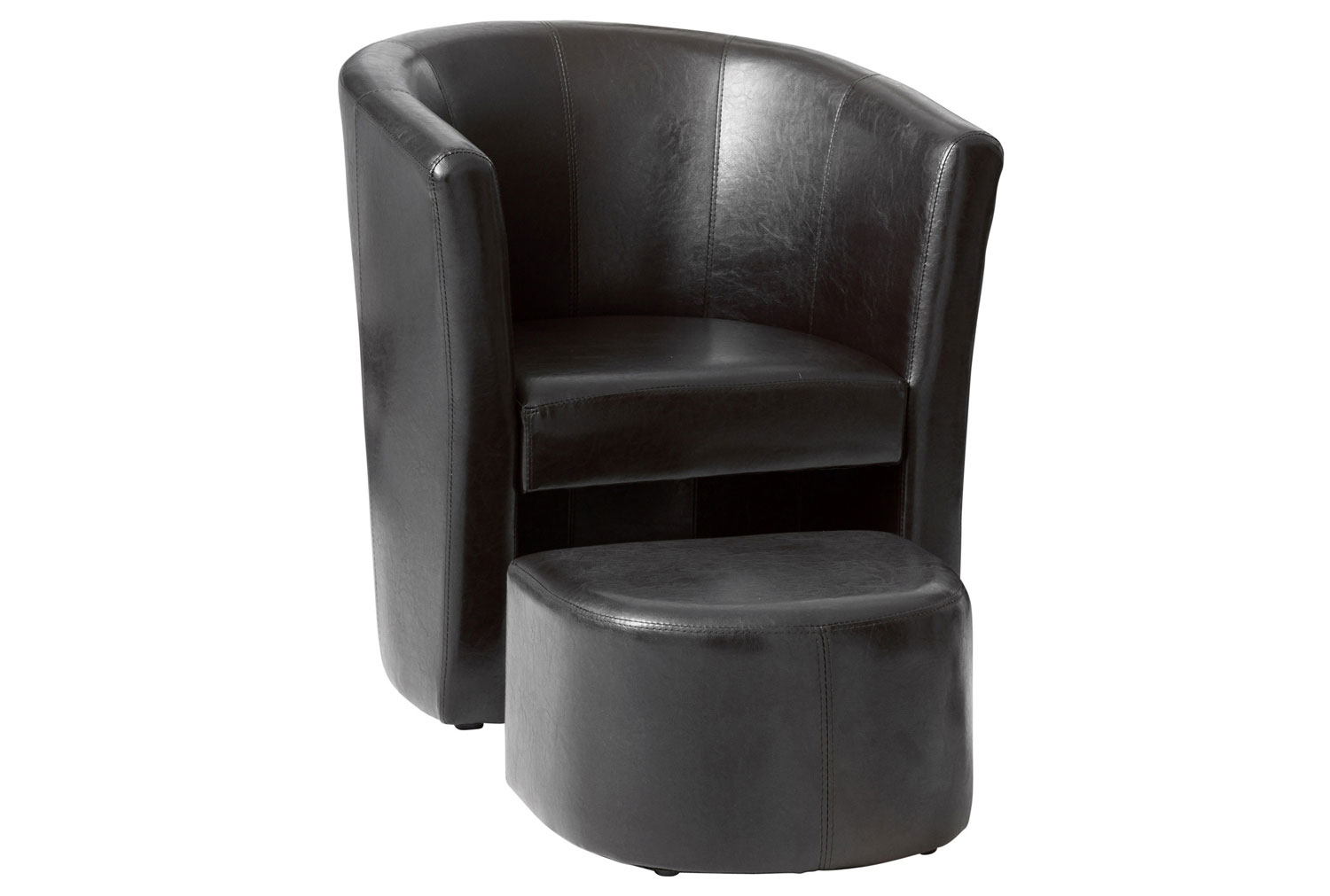 Sinclair Tub Chair With Footstool, Black