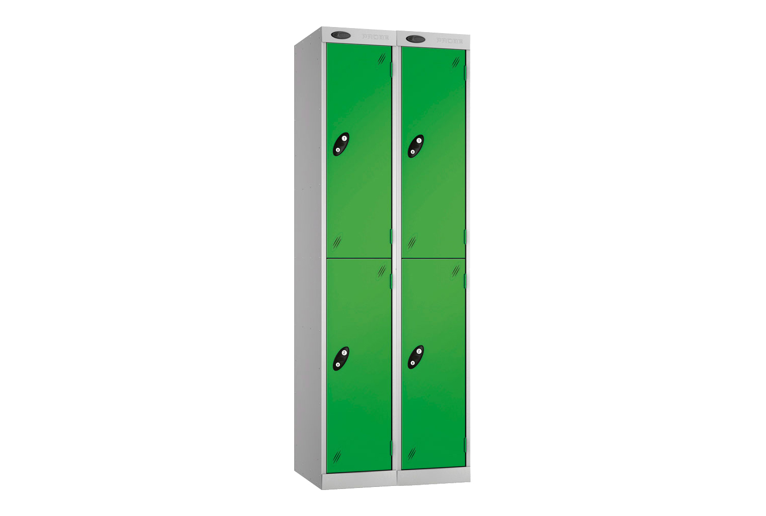 Express Delivery Probe 2 Door Locker Nest Of 2, 30wx45dx180h (cm), Cam Lock, Green Doors
