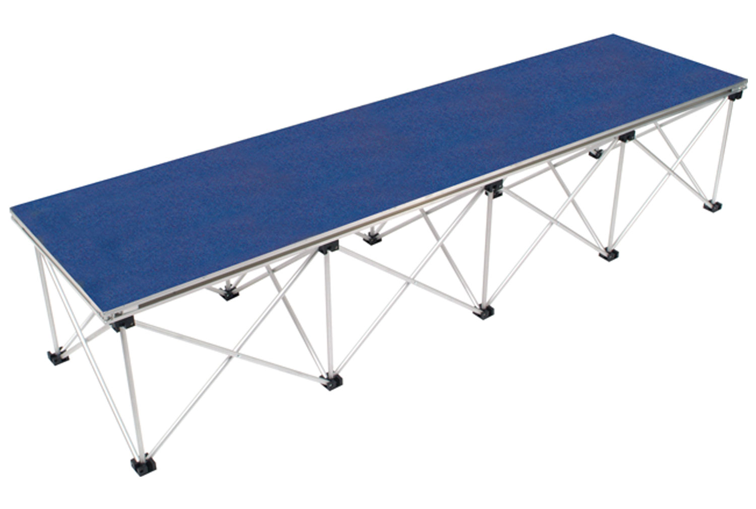 Gopak Ultralight Rectangular Stage Deck & Riser, 200wx52d (cm), Sapphire Blue Carpet