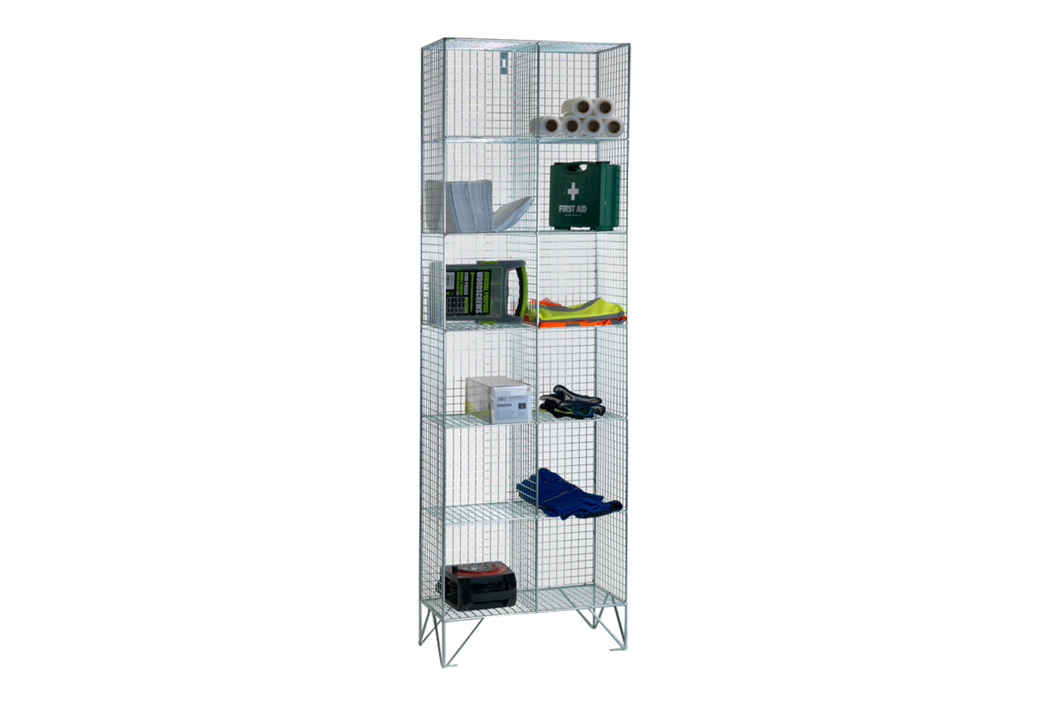 Premium Wire Mesh Sloping Top Lockers Without Doors