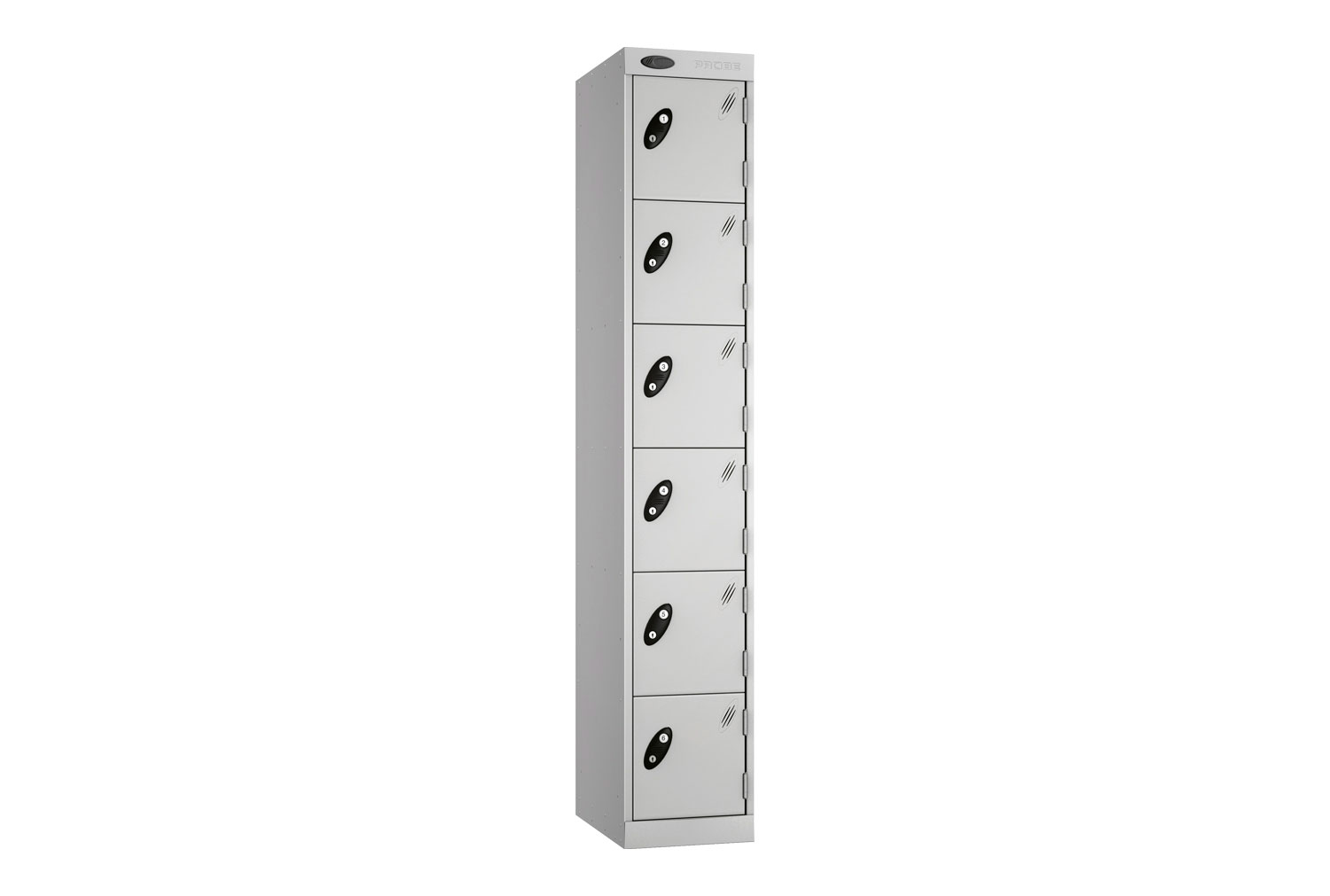 Express Delivery Probe 6 Door Locker, 30wx30dx180h (cm), Cam Lock, Silver