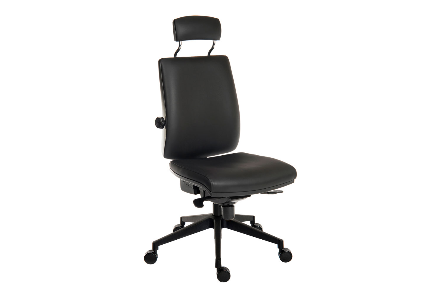 Baron Deluxe 24HR PU Ergonomic Office Chair With Headrest (Black Frame)