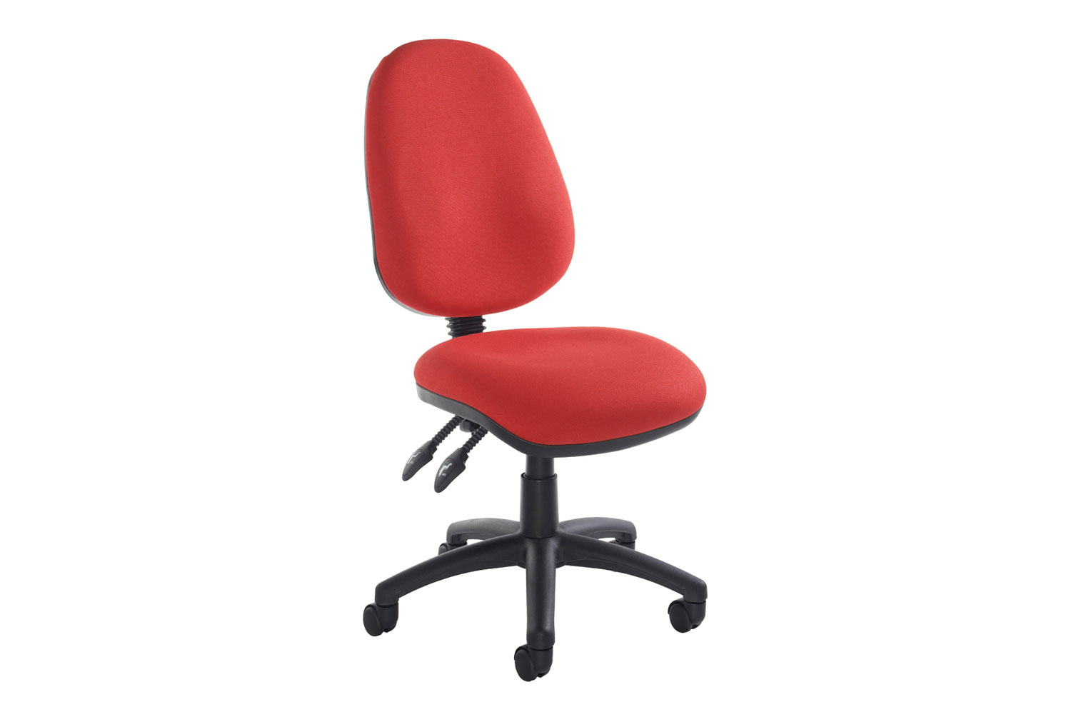 Full Lumbar 2 Lever Operator Office Chair No Arms, Red, Express Delivery