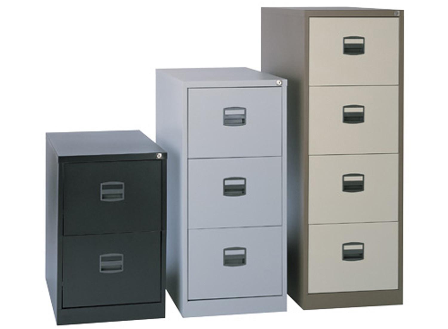 Bisley Economy Filing Cabinet (Central Handle), 2 Drawer - 47wx62dx71h (cm), Black