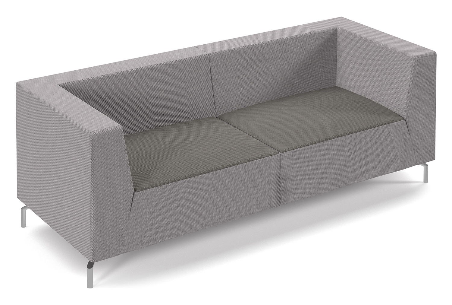 Plato 2 Tone Fabric Low Three Seater Sofa, Present Grey Seat/Forecast Grey Back, Fully Installed
