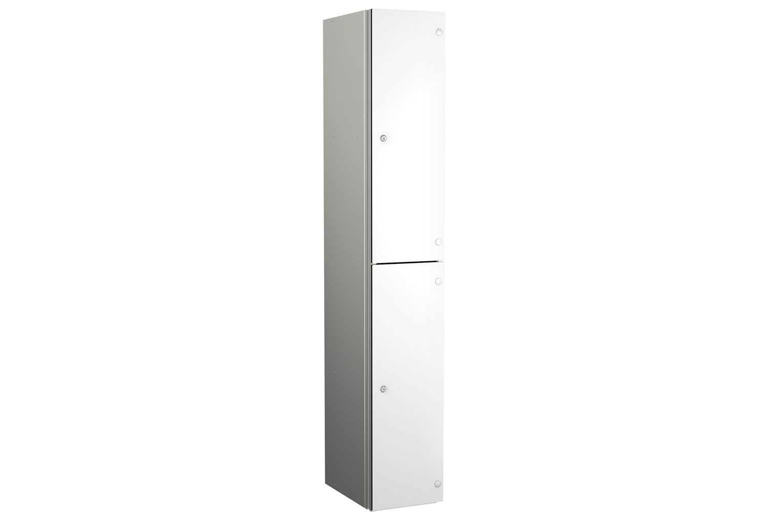 Probe ZenBox Aluminium Wet Area 2 Door Locker, 30wx50dx180h (cm), Cam Lock, White Doors