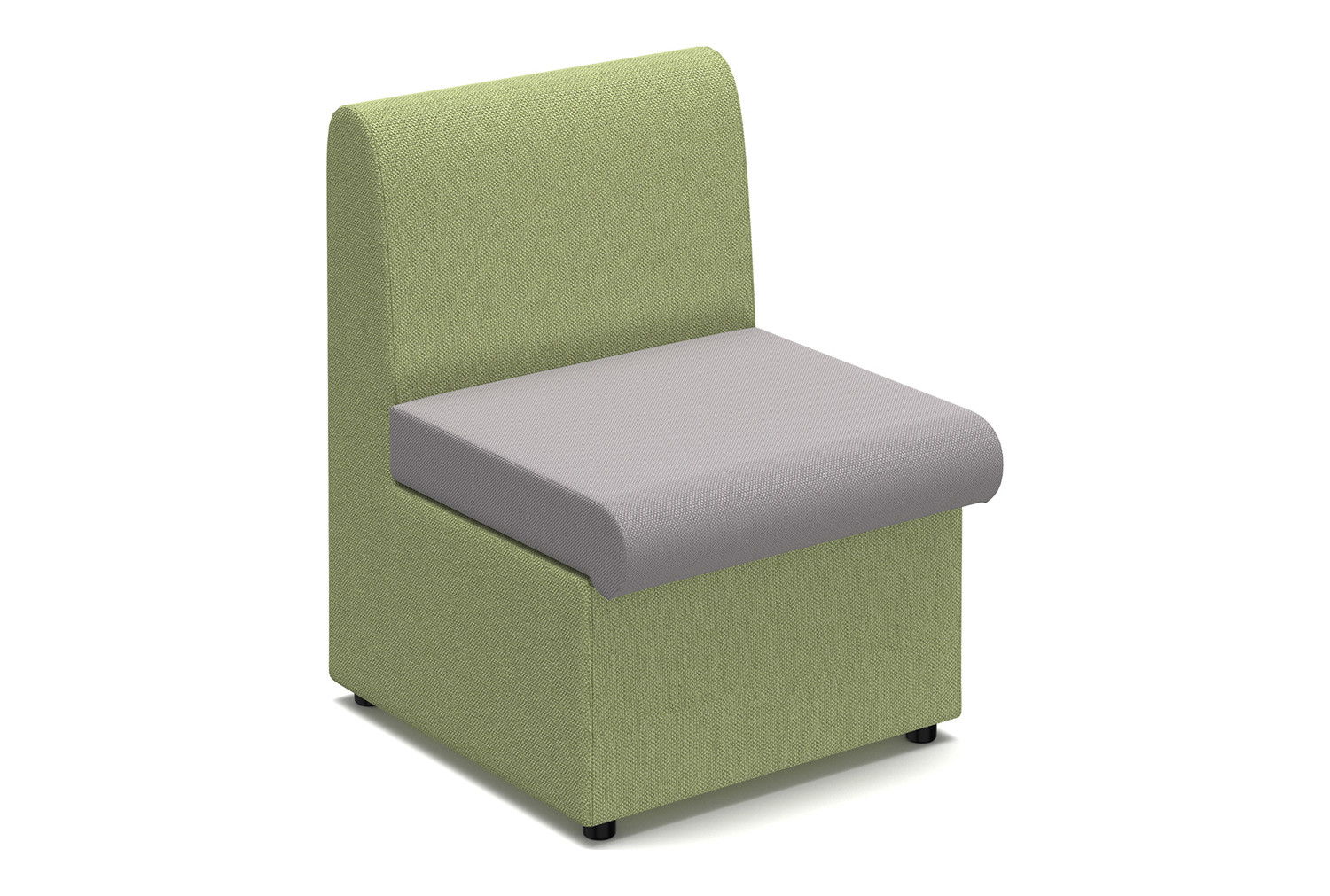 Portland 2 Tone Modular Soft Seating, Side Chair, Forecast Grey Seat/Endurance Green Back