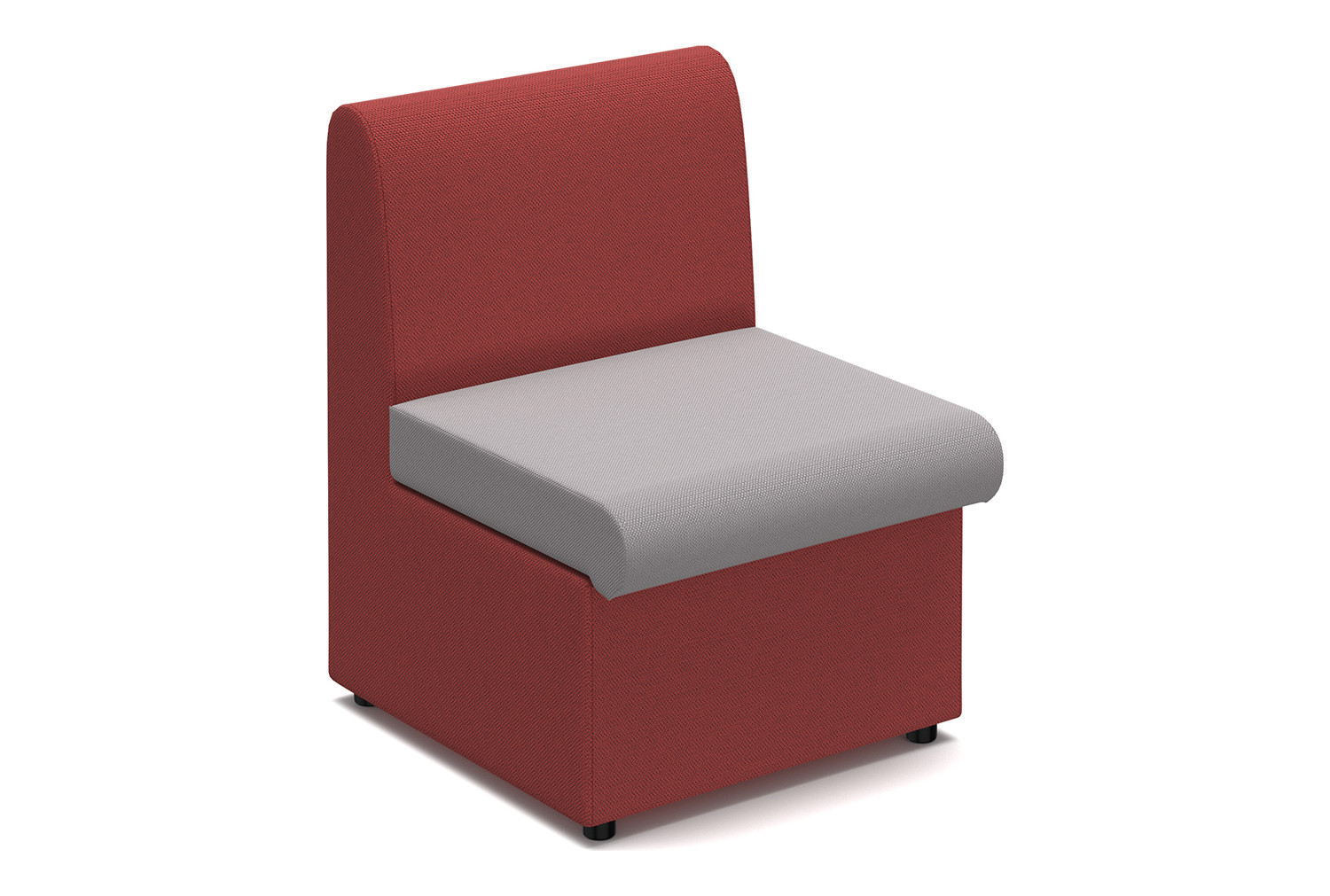 Portland 2 Tone Modular Soft Seating, Side Chair, Forecast Grey Seat/Extent Red Back, Fully Installed