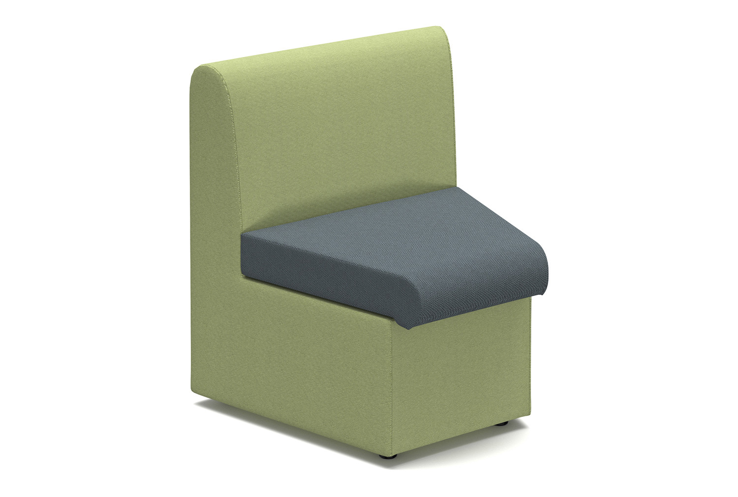Portland 2 Tone Modular Soft Seating, Concave Chair, Elapse Grey Seat/Endurance Green Back