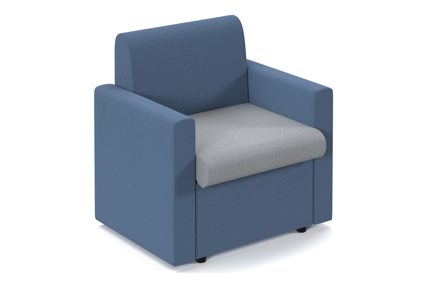 Portland 2 Tone Modular Soft Seating, Armchair, Late Grey Seat/Range Blue Back, Fully Installed