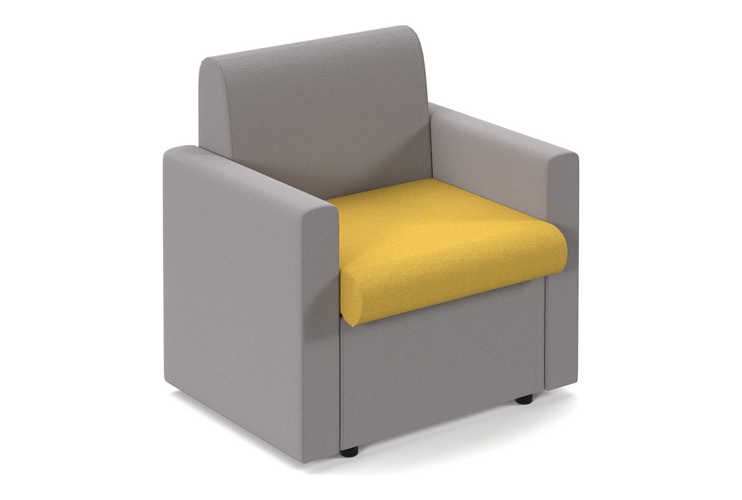 Portland 2 Tone Modular Soft Seating, Armchair, Lifetime Yellow Seat/Forecast Grey Back, Fully Installed
