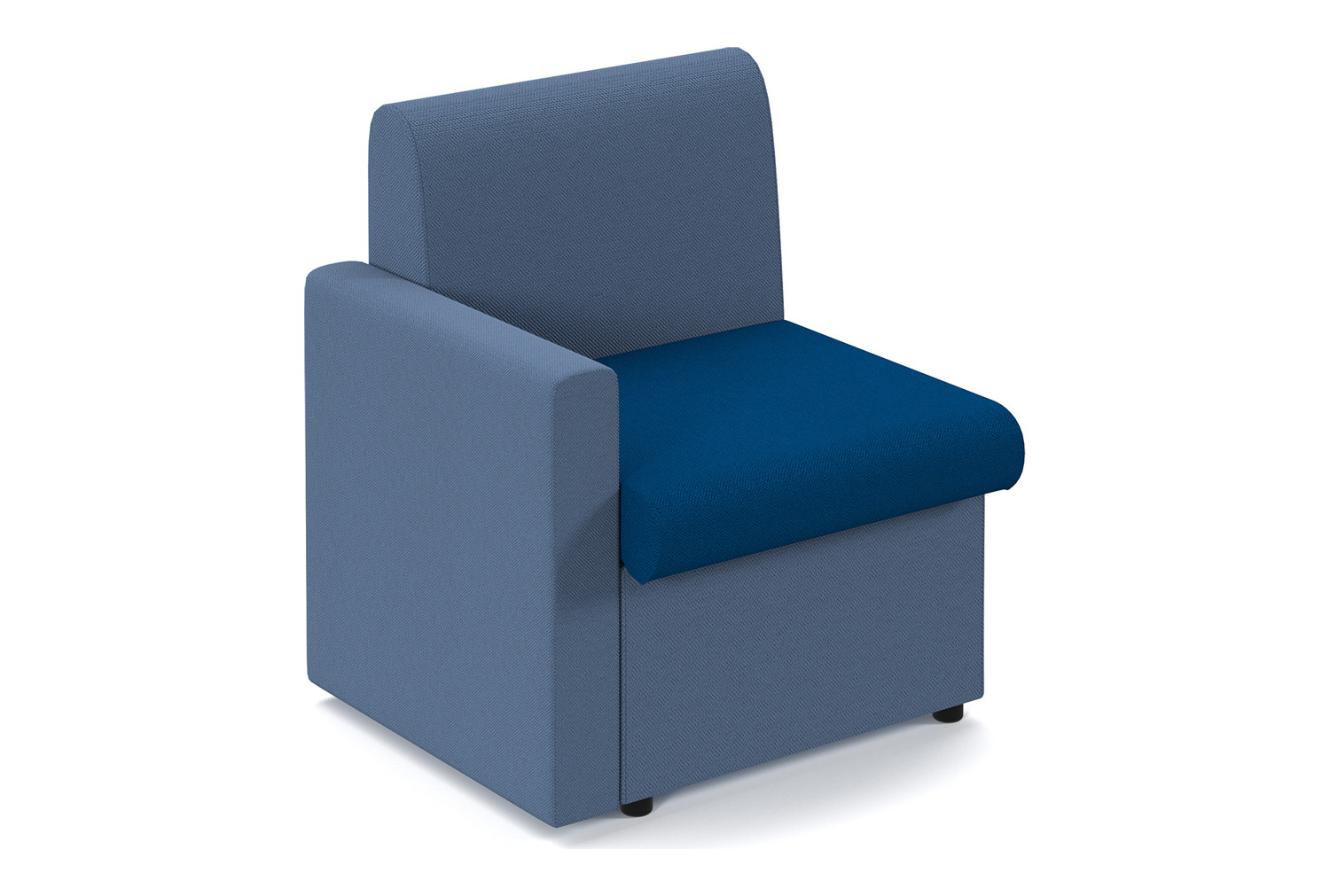 Portland 2 Tone Modular Soft Seating, Chair With Right Arm, Maturity Blue Seat/Range Blue Back