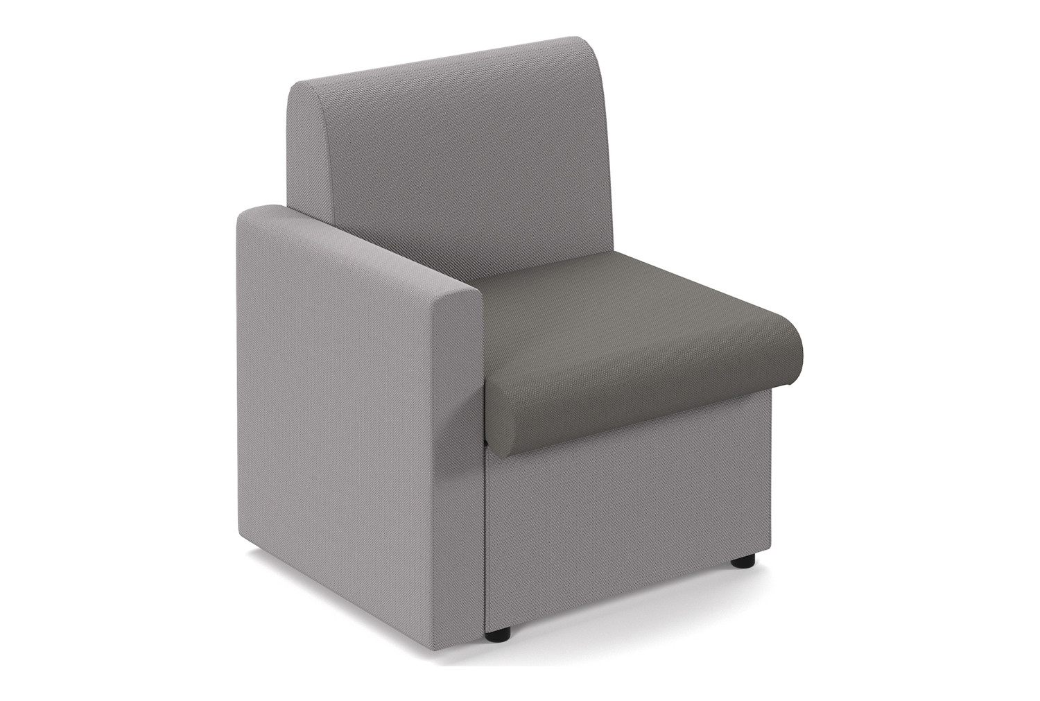 Portland 2 Tone Modular Soft Seating, Reception Chair With Right Arm, Present Seat/Forecast Back