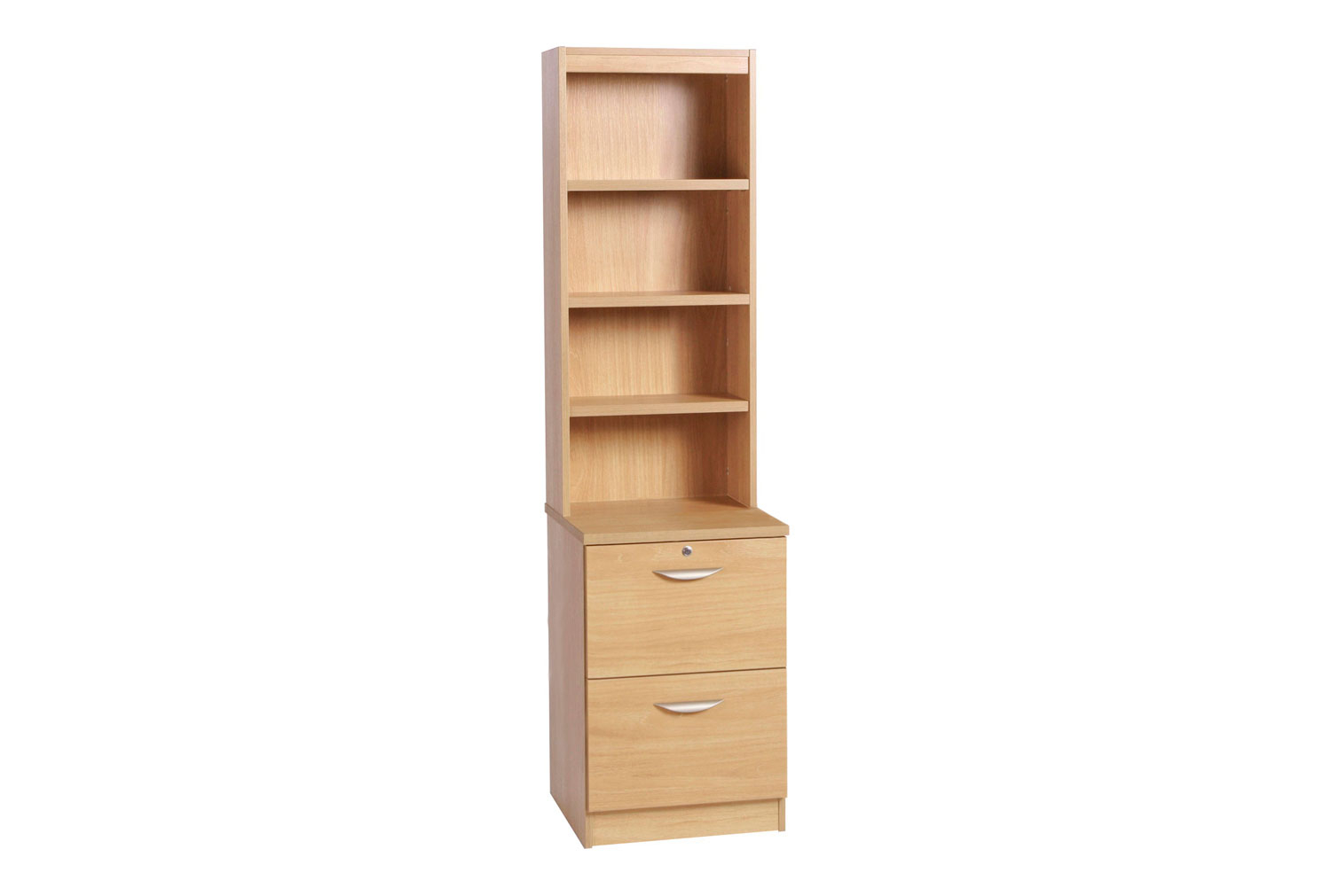 Small Office 2 Drawer Home Office FIling Cabinet with Hutch Home Office Bookcase, Classic Oak