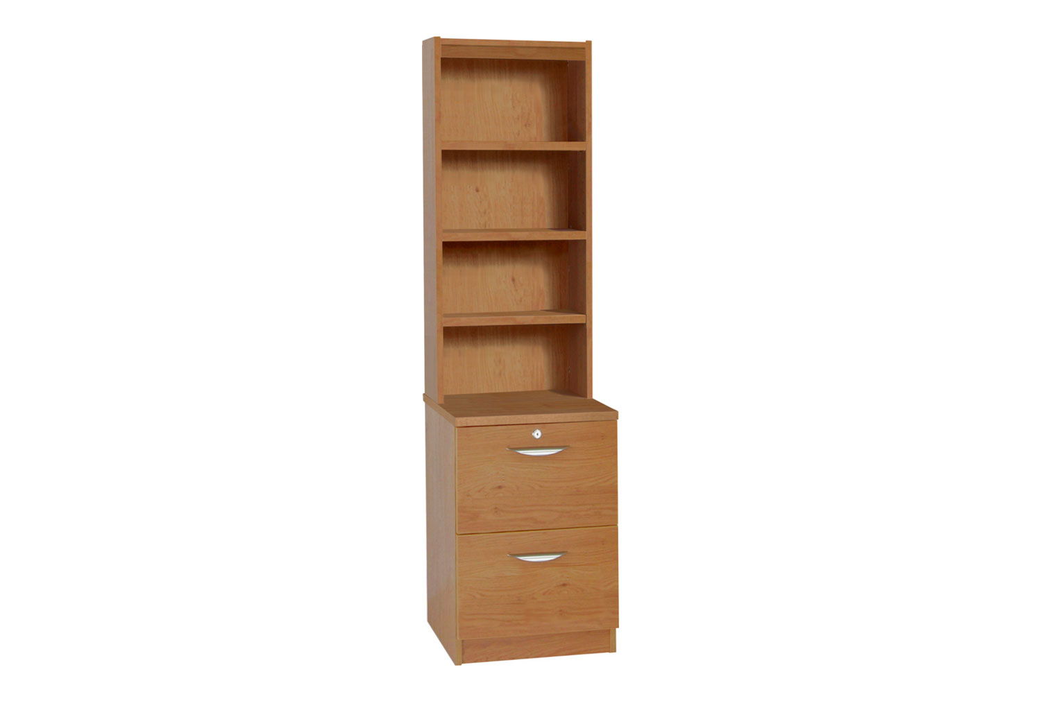 Small Office 2 Drawer Home Office FIling Cabinet with Hutch Home Office Bookcase, English Oak