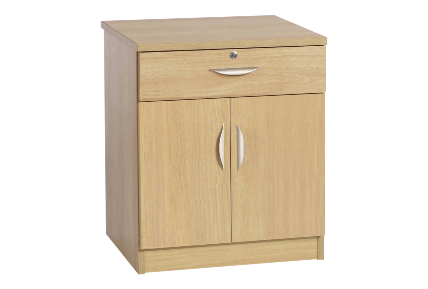 Small Office Deep Cupboard Drawer Chest, Classic Oak