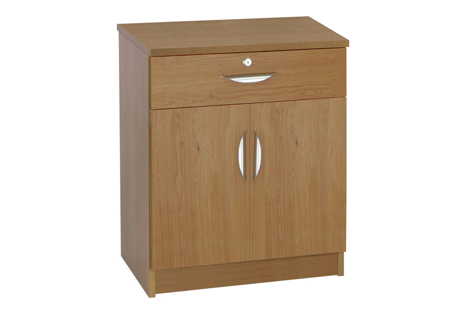 Small Office Deep Cupboard Drawer Chest, English Oak