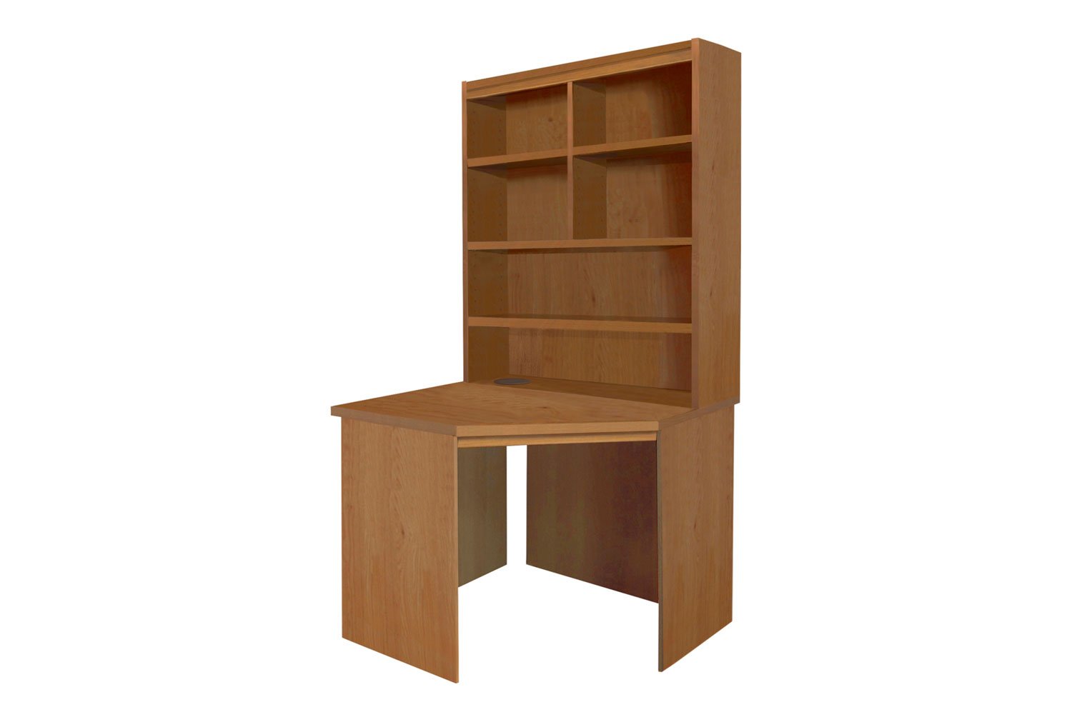 Small Office Corner Home Office Desk With Hutch Bookcase (English Oak), English Oak