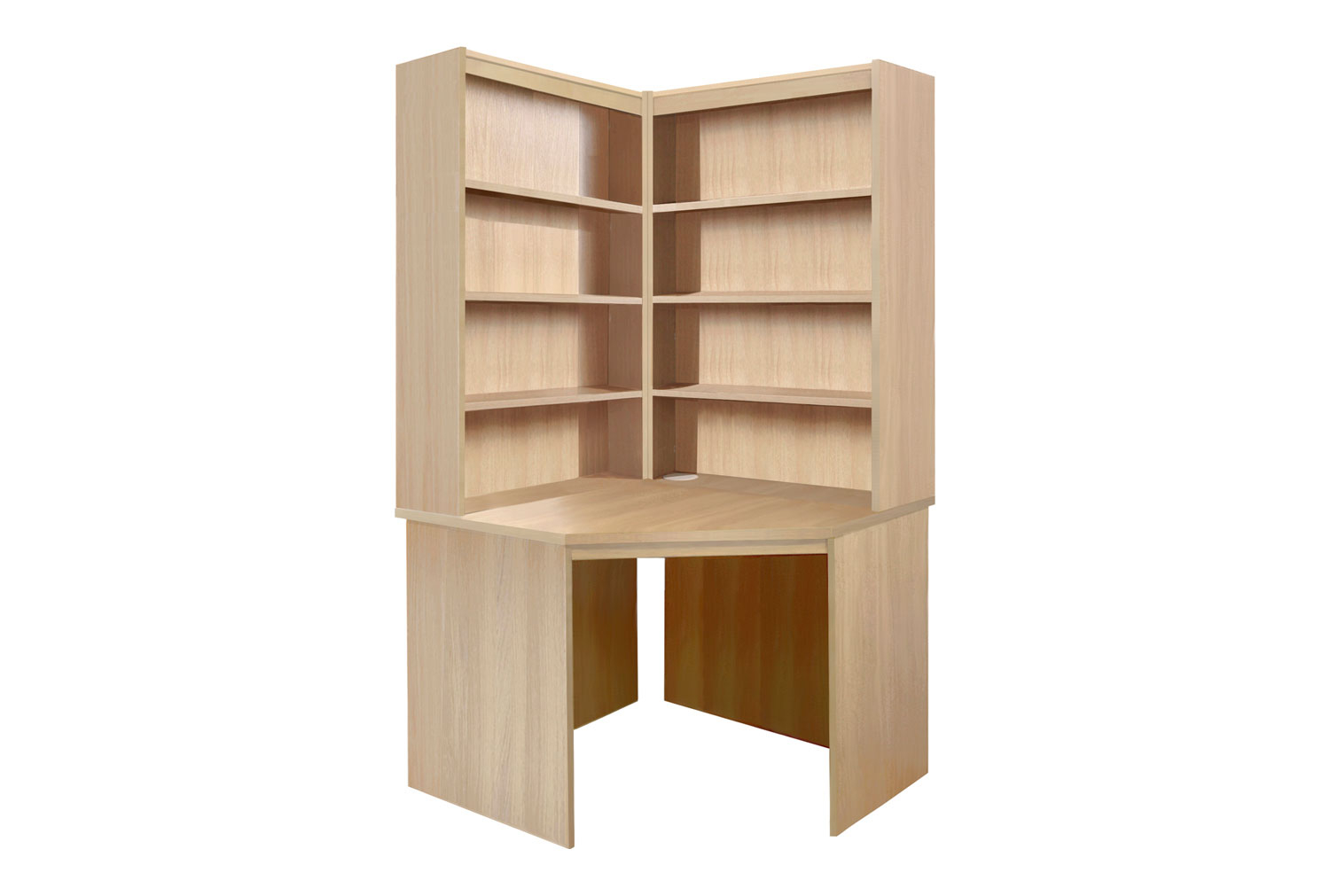 Small Office Corner Home Office Desk With Hutch Bookcase Set (Sandstone), Sandstone