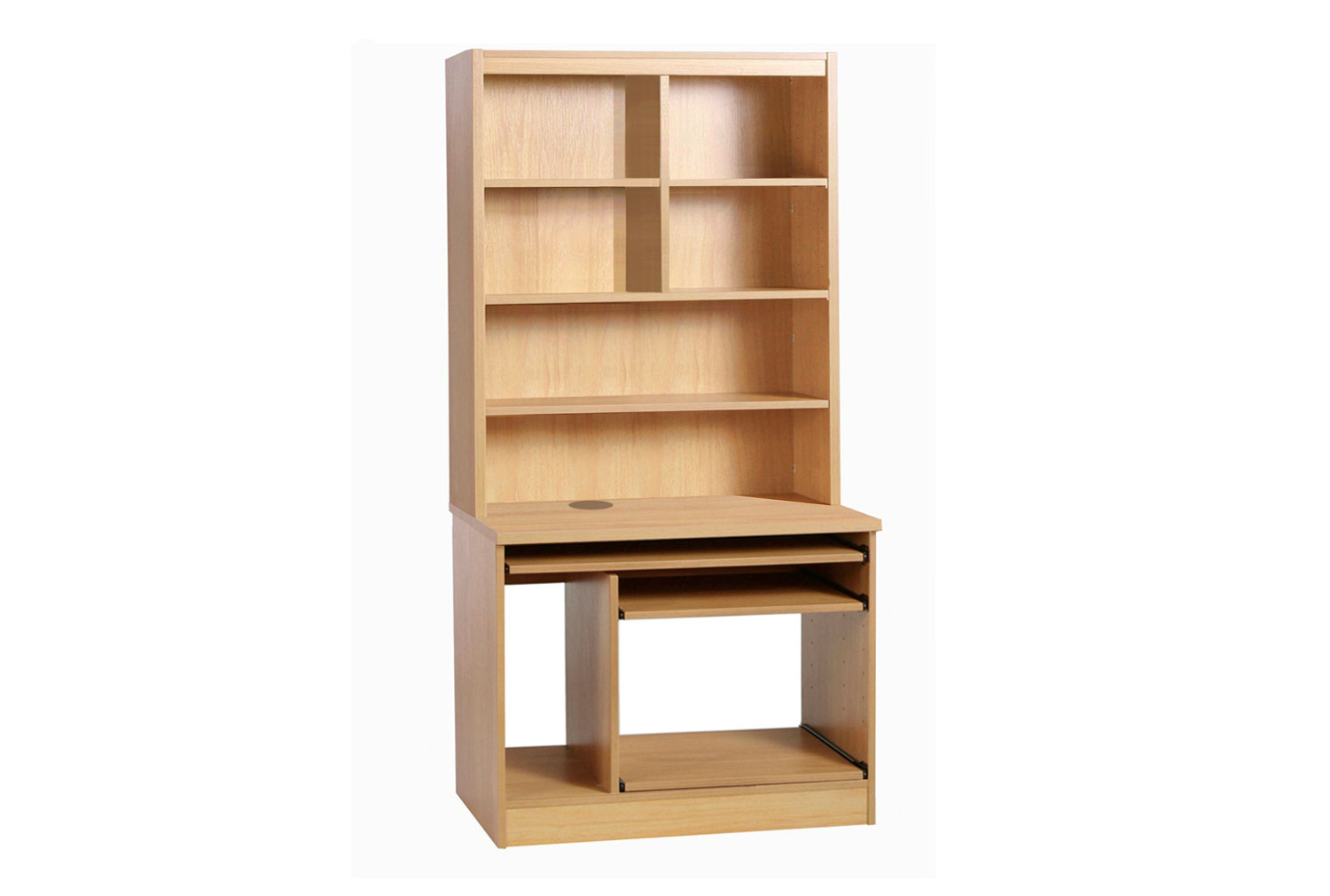 Small Office Computer Home Office Workstation With Hutch Bookcase (Classic Oak)