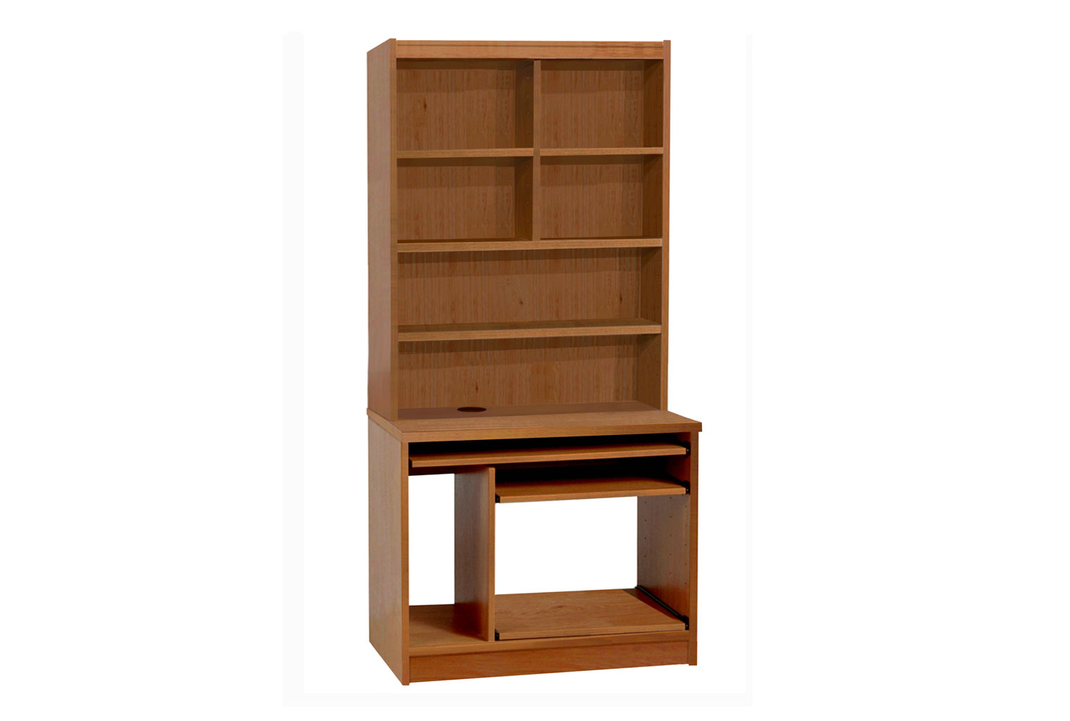 Small Office Computer Home Office Workstation With Hutch Bookcase (English Oak)