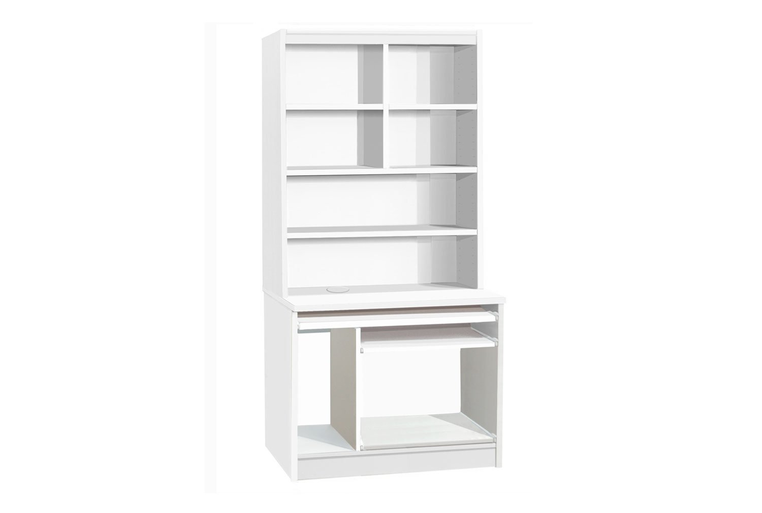 Small Office Computer Home Office Workstation With Hutch Bookcase (White)