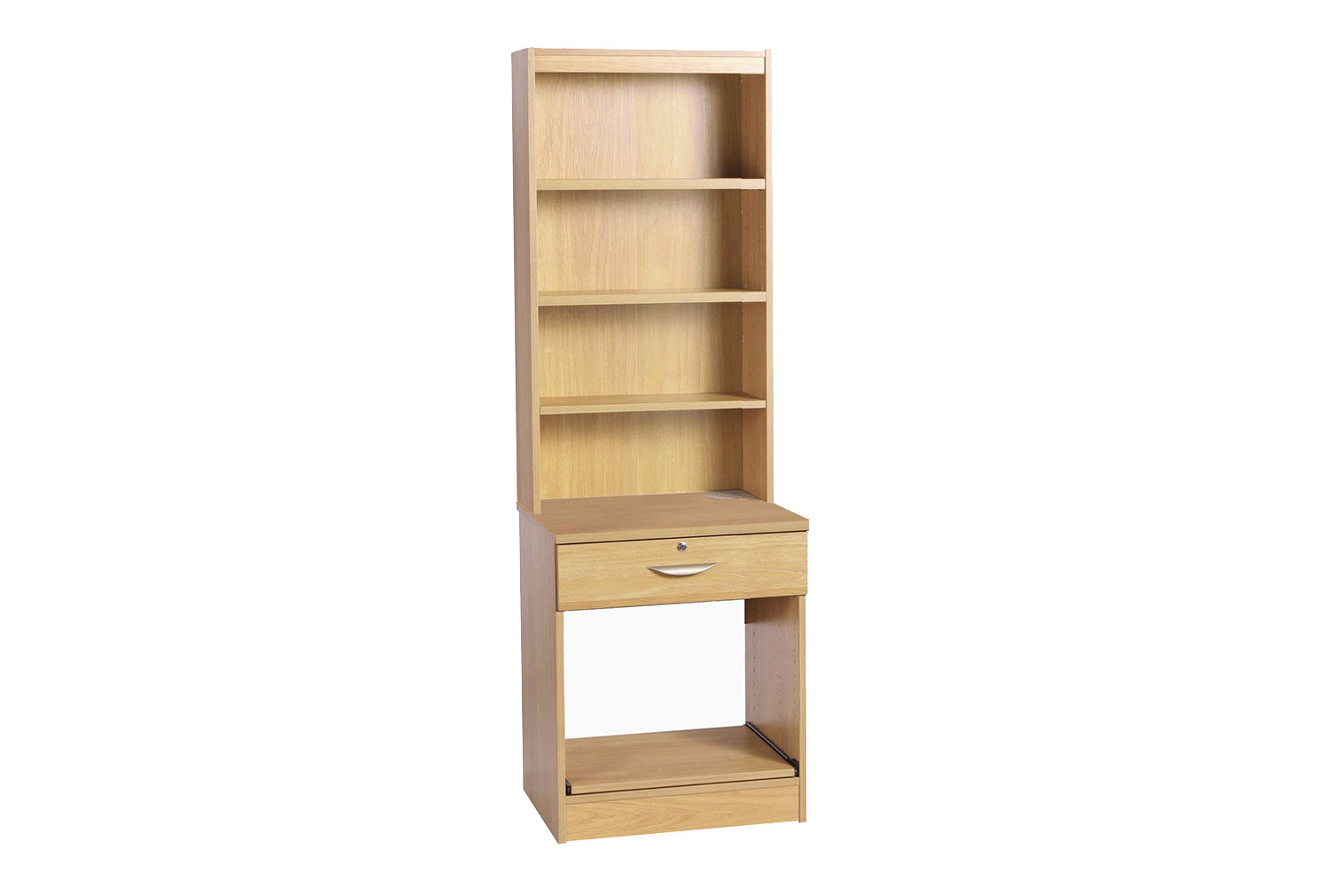 Small Office Printer/Scanner Home Office Home Office With Single Drawer & Hutch Bookcase, Classic Oak