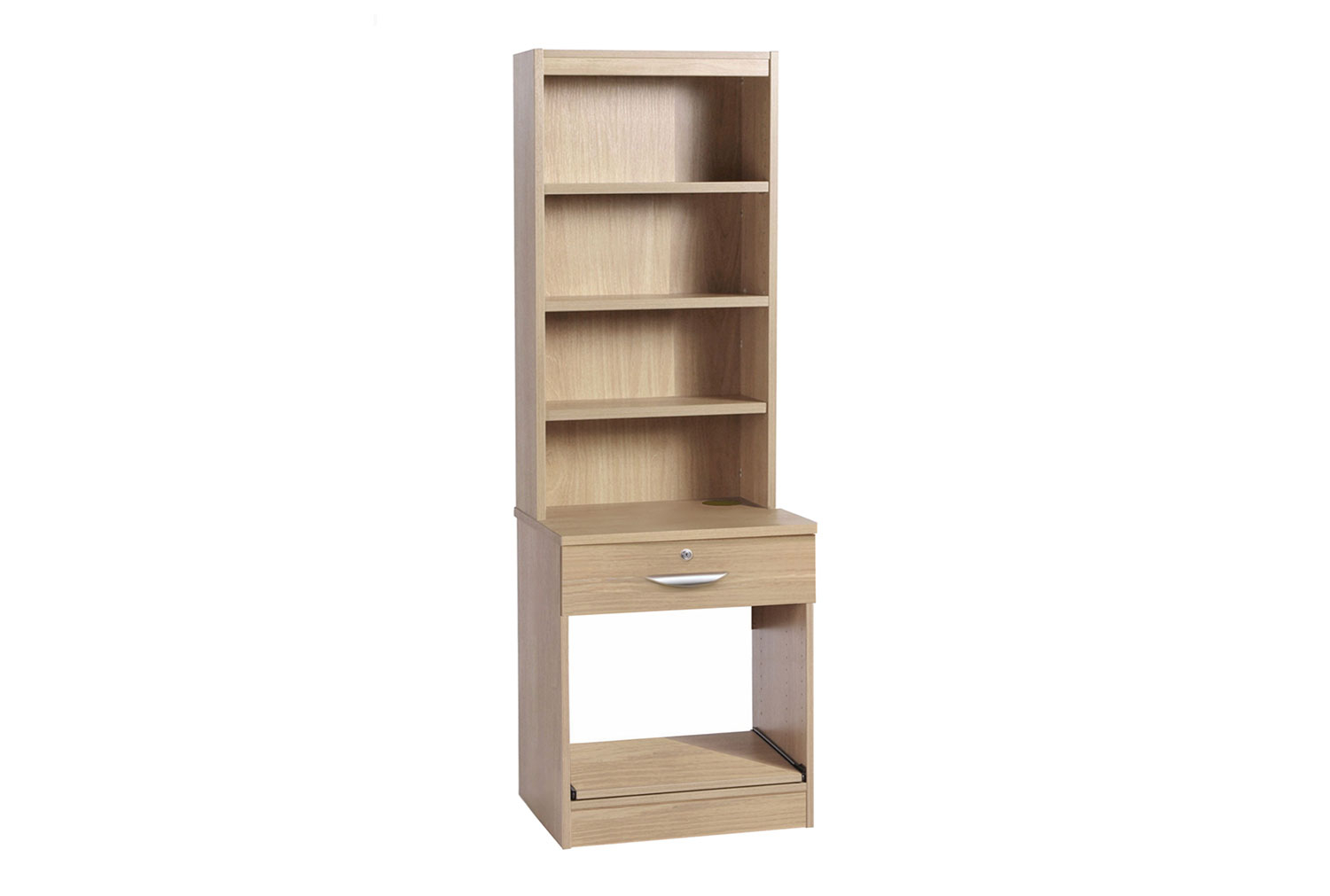 Small Office Printer/Scanner Home Office Home Office With Single Drawer & Hutch Bookcase, Sandstone