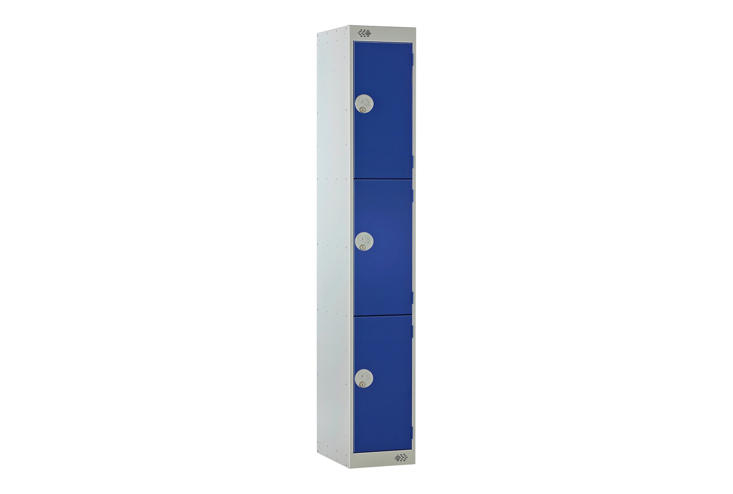Economy Lockers, 3 Doors, 45wx45dx180h (cm), Cam Lock, Blue Doors