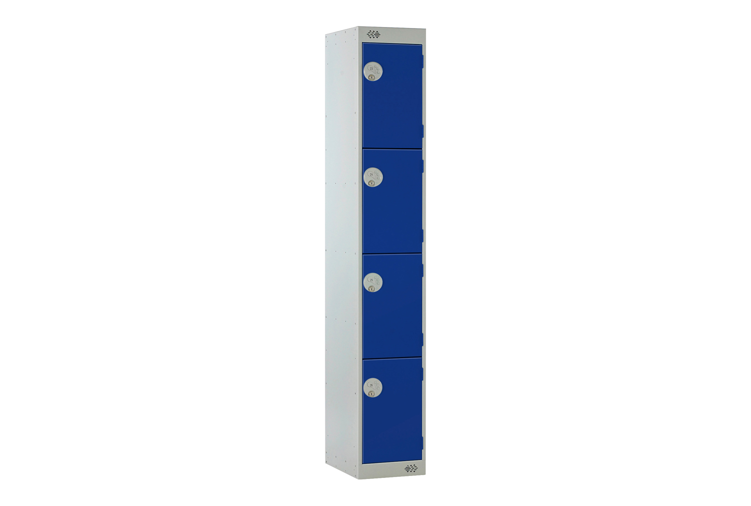 Economy 4 Door Locker, 30wx30dx180h (cm), Combination Lock, Blue
