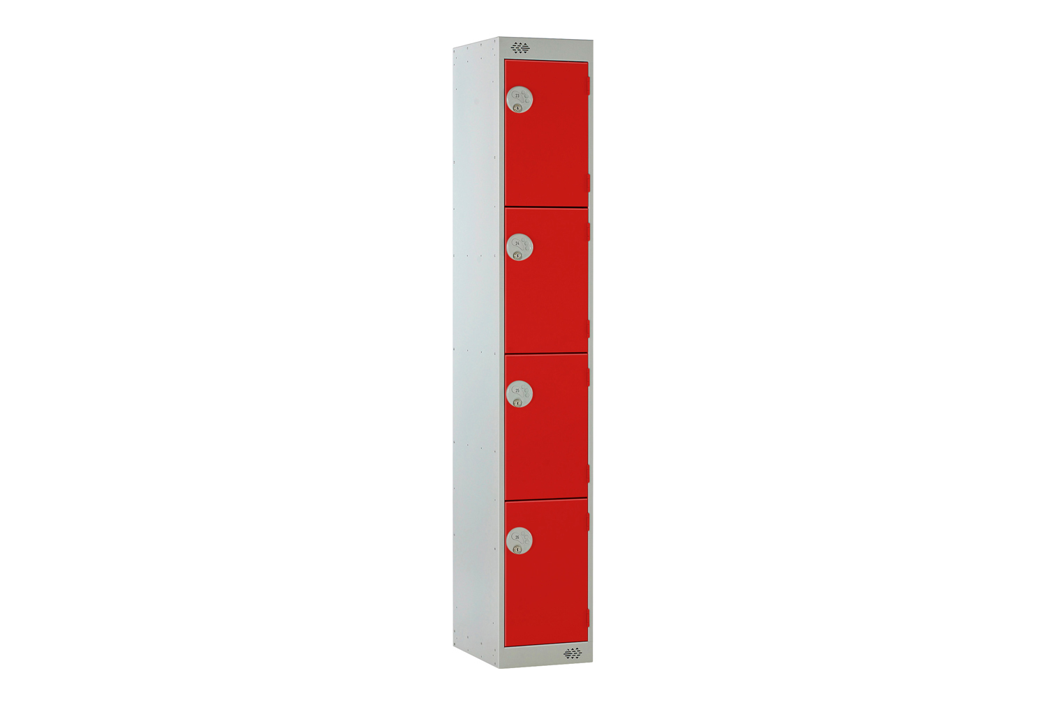 Deluxe 4 Door Locker, 30wx30dx180h (cm), Hasp Lock, Red