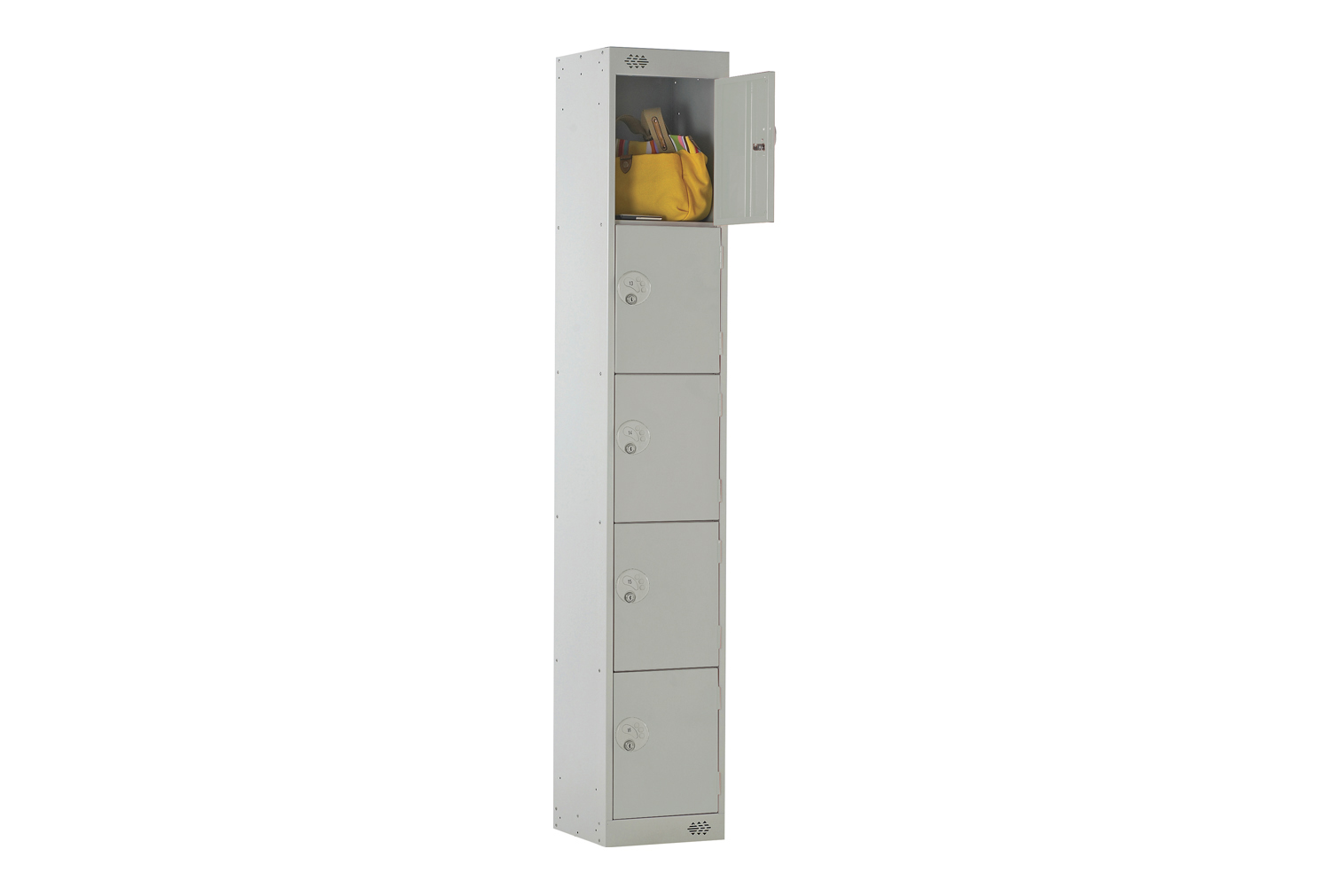 Economy Lockers, 5 Door, 30wx30dx180h (cm), Hasp Lock, Grey