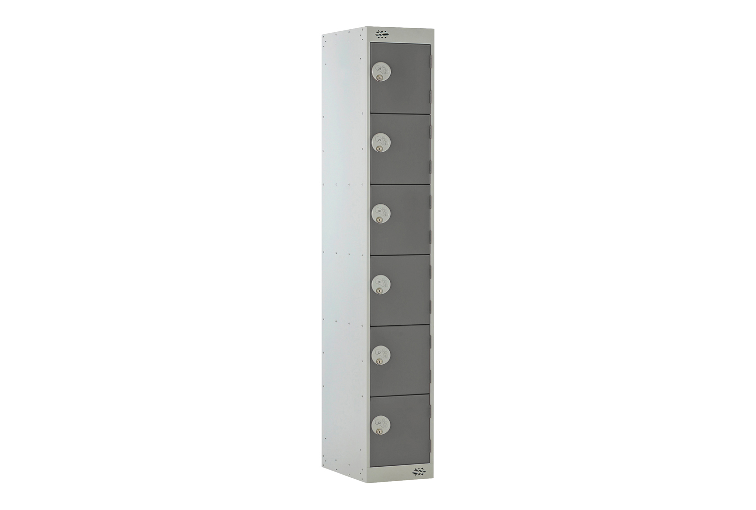 Deluxe 6 Door Locker, 30wx30dx180h (cm), Cam Lock, Dark Grey