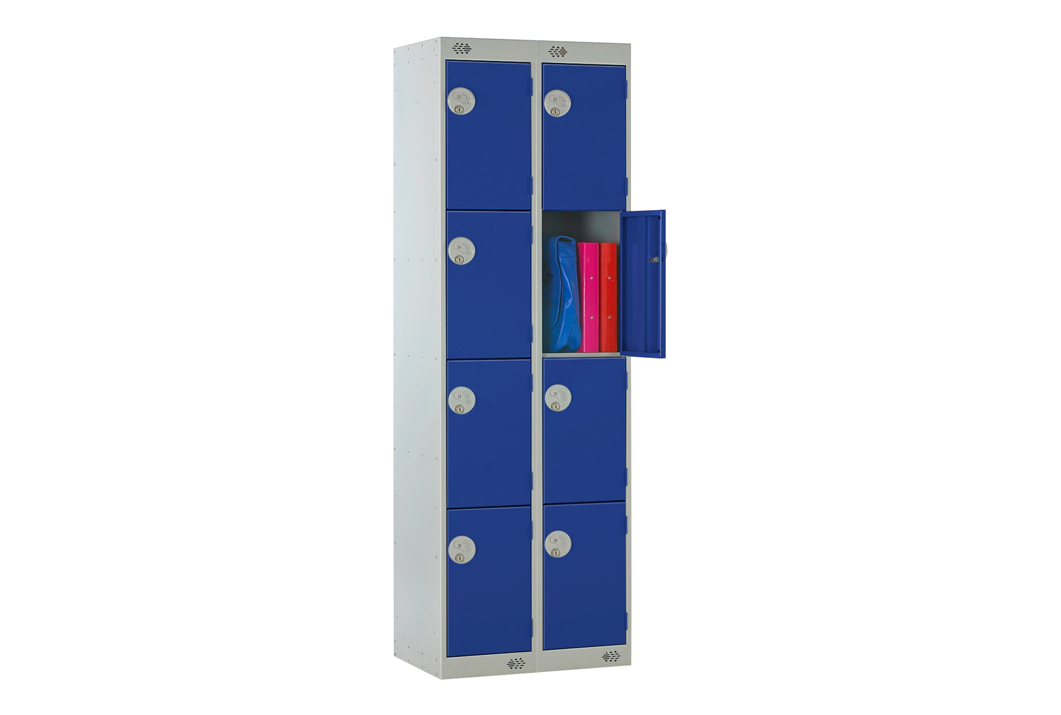 Economy 4 Door Locker Nest Of 2, 60wx30dx180h (cm), Hasp Lock, Blue