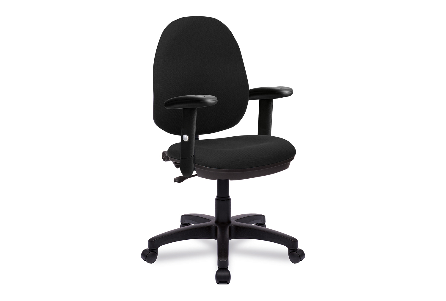 Mineo 1 Lever Operator Office Chair With Adjustable Arms, Black, Fully Installed
