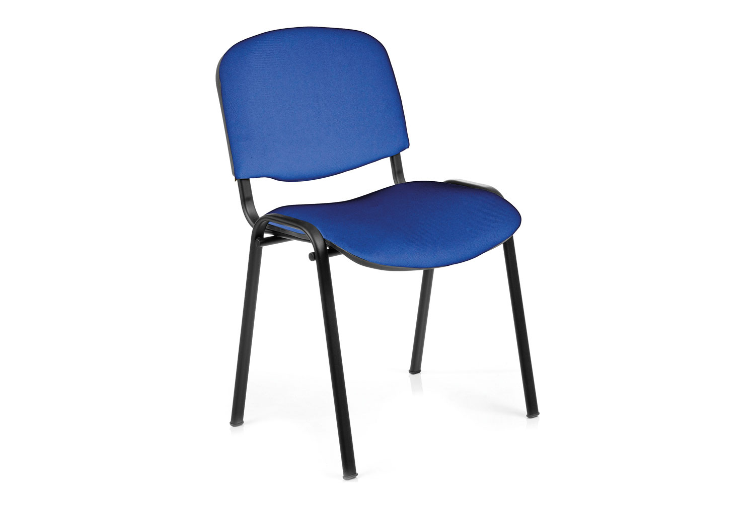 Qty 4 - Vogue Fabric ISO Black Framed Stacking Conference Office Chair (Blue), Black Frame, Blue, Express Delivery
