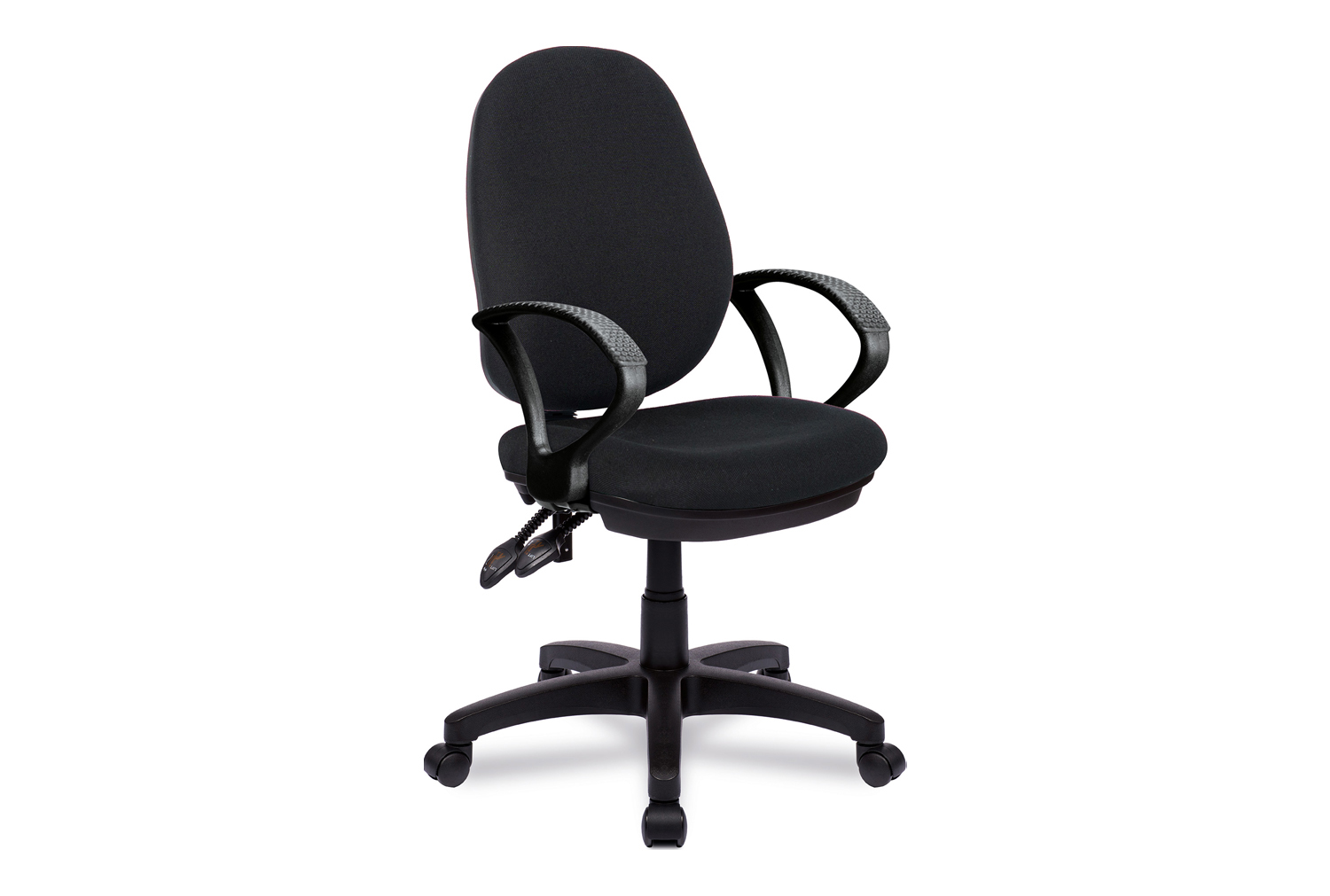 Mineo 2 Lever Operator Office Chair With Fixed Arms, Black, Fully Installed
