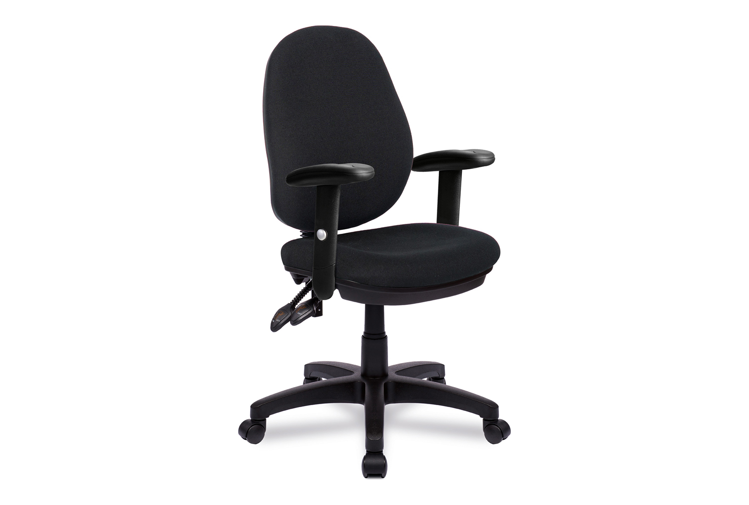 Mineo 2 Lever Operator Office Chair With Adjustable Arms, Black, Fully Installed