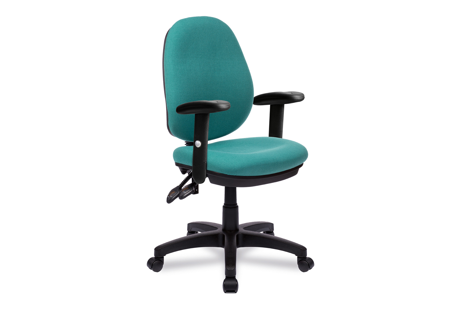 Barker Operator Office Chair With Adjustable Arms, Green, Fully Installed