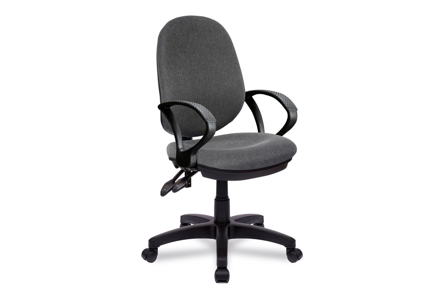 Barker Operator Office Chair With Fixed Arms, Grey, Fully Installed