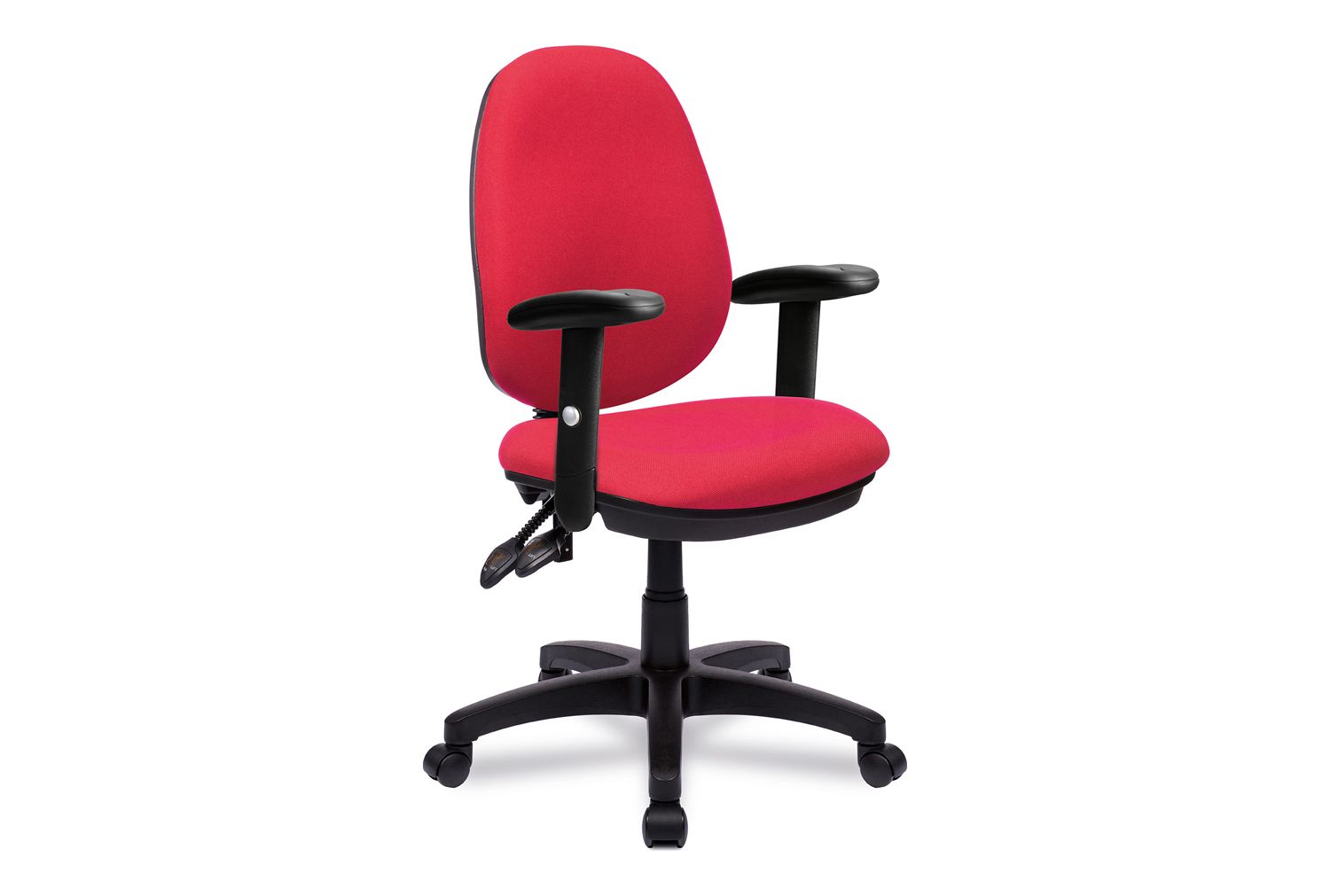 Mineo 3 Lever Operator Office Chair With Adjustable Arms, Wine, Fully Installed