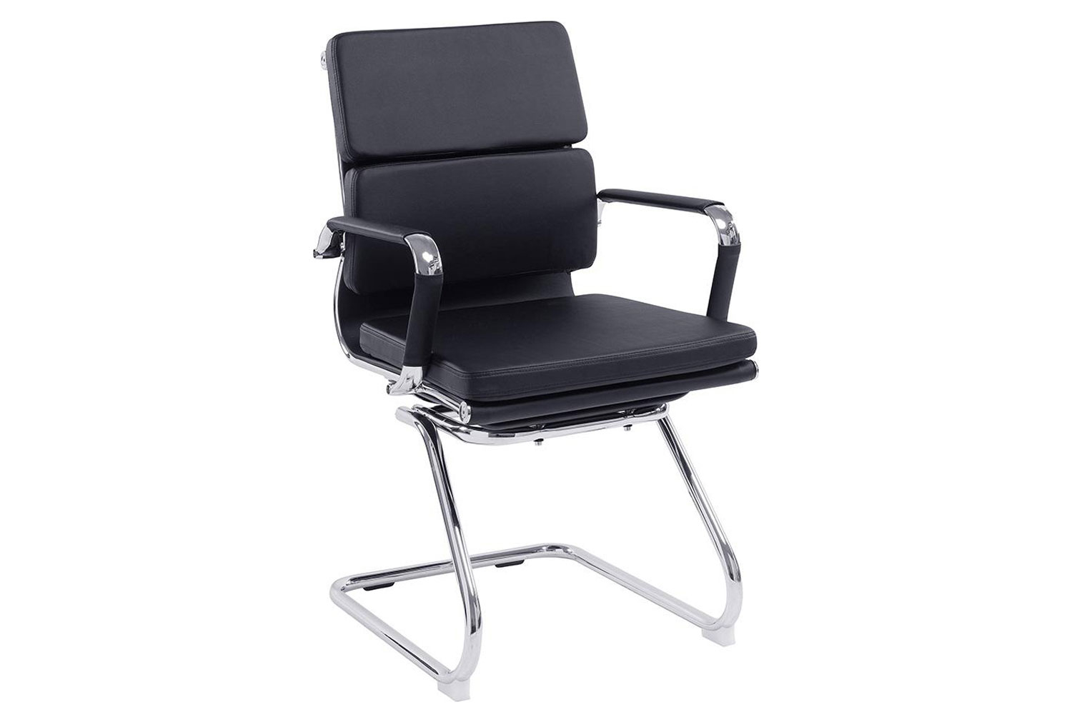 Dole Bonded Leather Visitor Office Chair, Black, Express Delivery