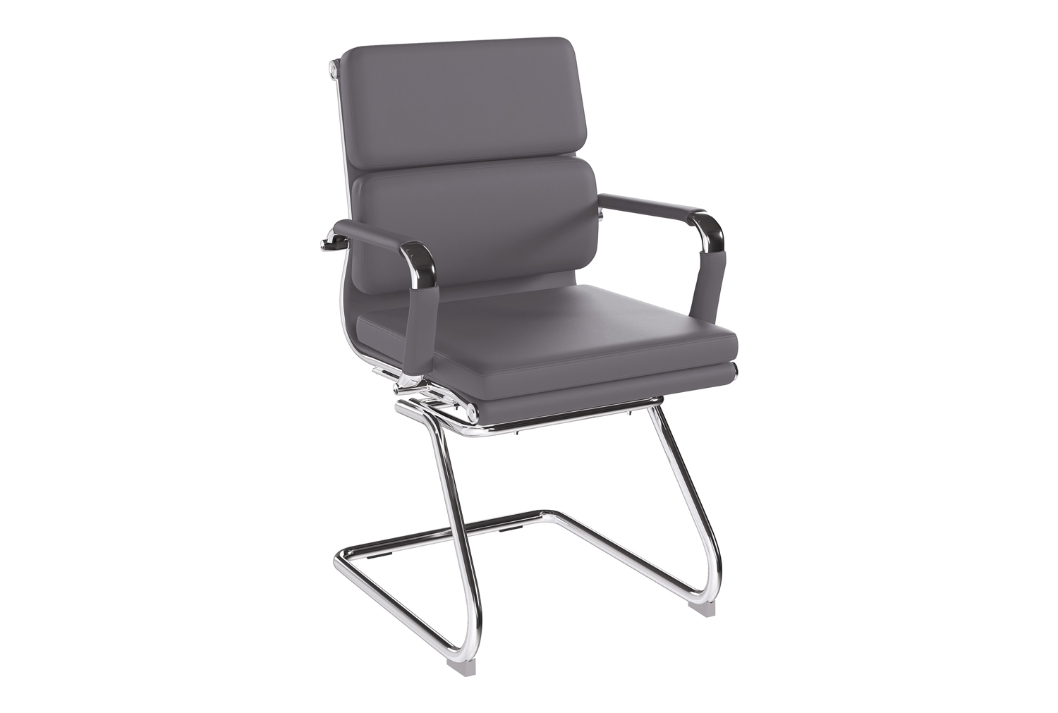 Dole Bonded Leather Visitor Office Chair, Grey, Express Delivery