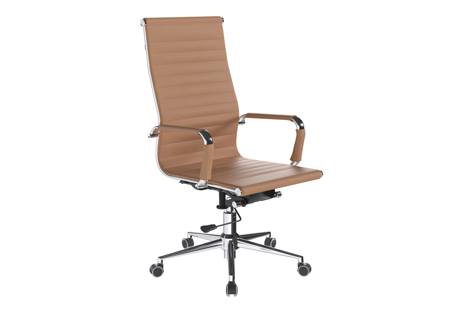Andruzzi High Back Black Bonded Leather Executive Office Chair, Brown,Fully Installed